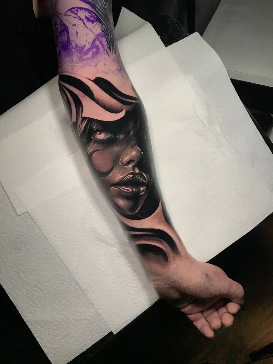Black and grey realism tattoo 01 by Antonio Blank, Liverpool